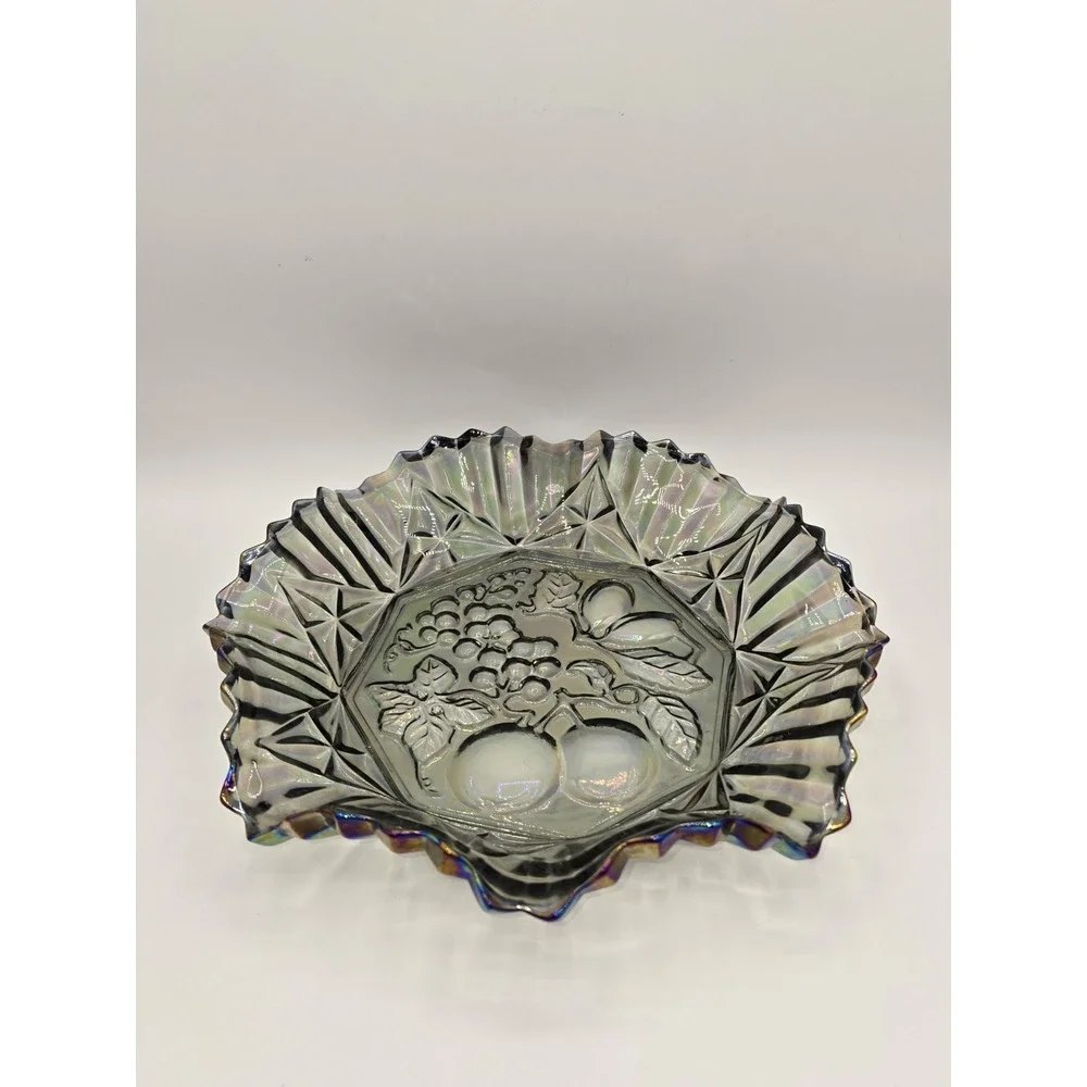 Federal Glass‎ Pioneer Smoke Iridescent Carnival Glass 11